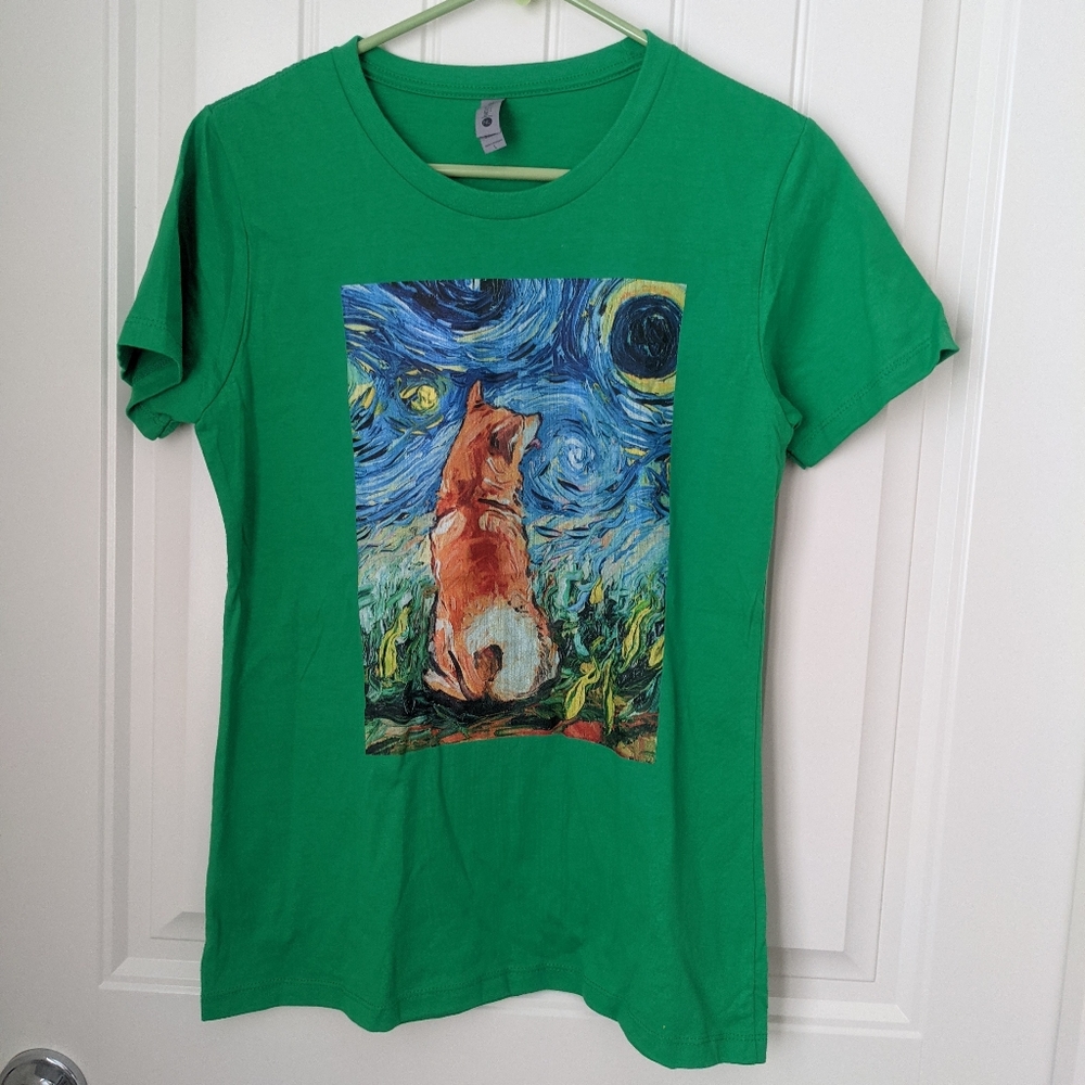NWOT Shiba Starry Night Green t-shirt